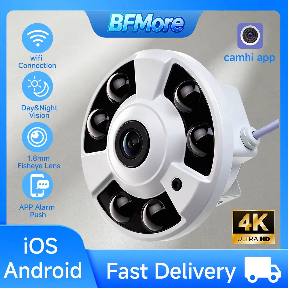bfmore-telecamera-ip-di-sicurezza-8mp-180°-°-obiettivo-fisheye-panoramico-18mm-telecamera-wifi-da-esterno-4k-con-rilevamento-umano-ai-5mp-registrazione-audio