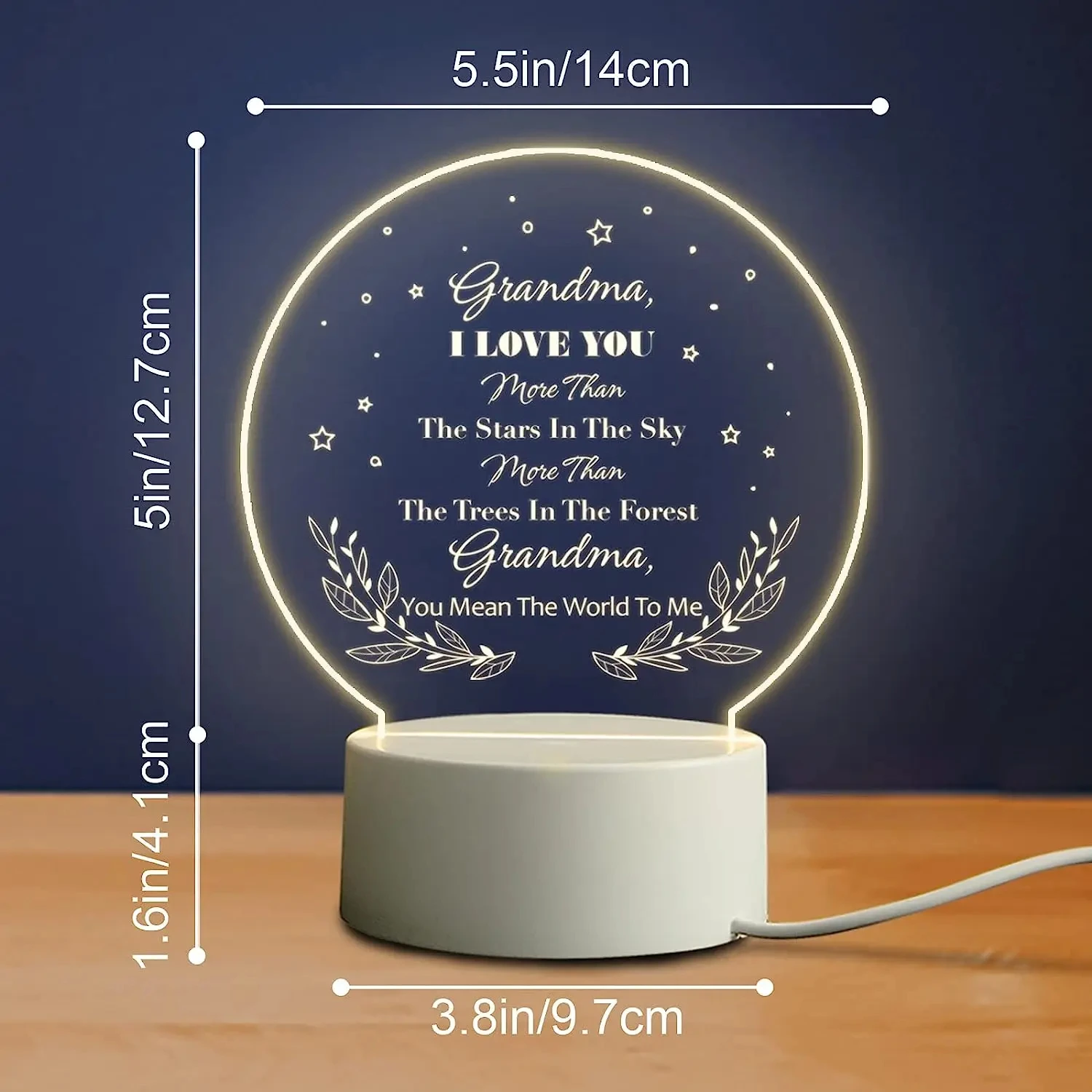 New Engraved Night Light, Grandma Gifts From Granddaughter Grandson, Grandma Christmas Birthday Gifts, Gifts  Grandma Grandmothe