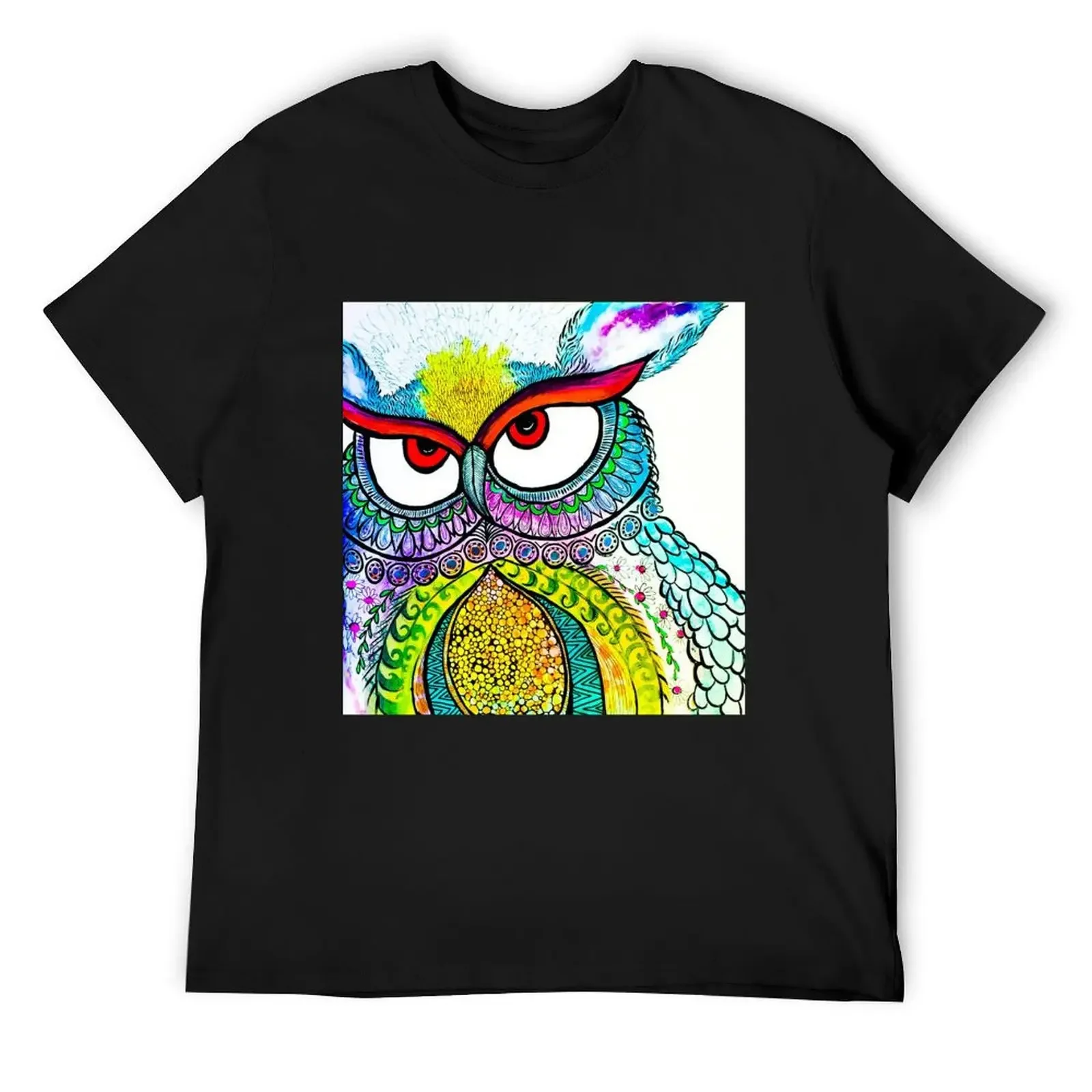 

Neon Midnight Spring Owl T-Shirt essential t shirt man clothes summer top Man t-shirt mens designer clothes