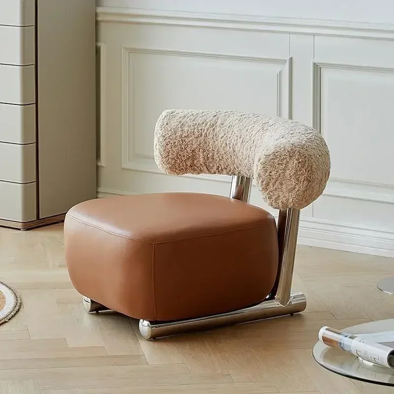 

Couch Sofa Furniture Single Sofa Chair Modern Simple Stainless Steel Leisure Back Chair Wind Sleigh Lazy Sofa Chair Furniture