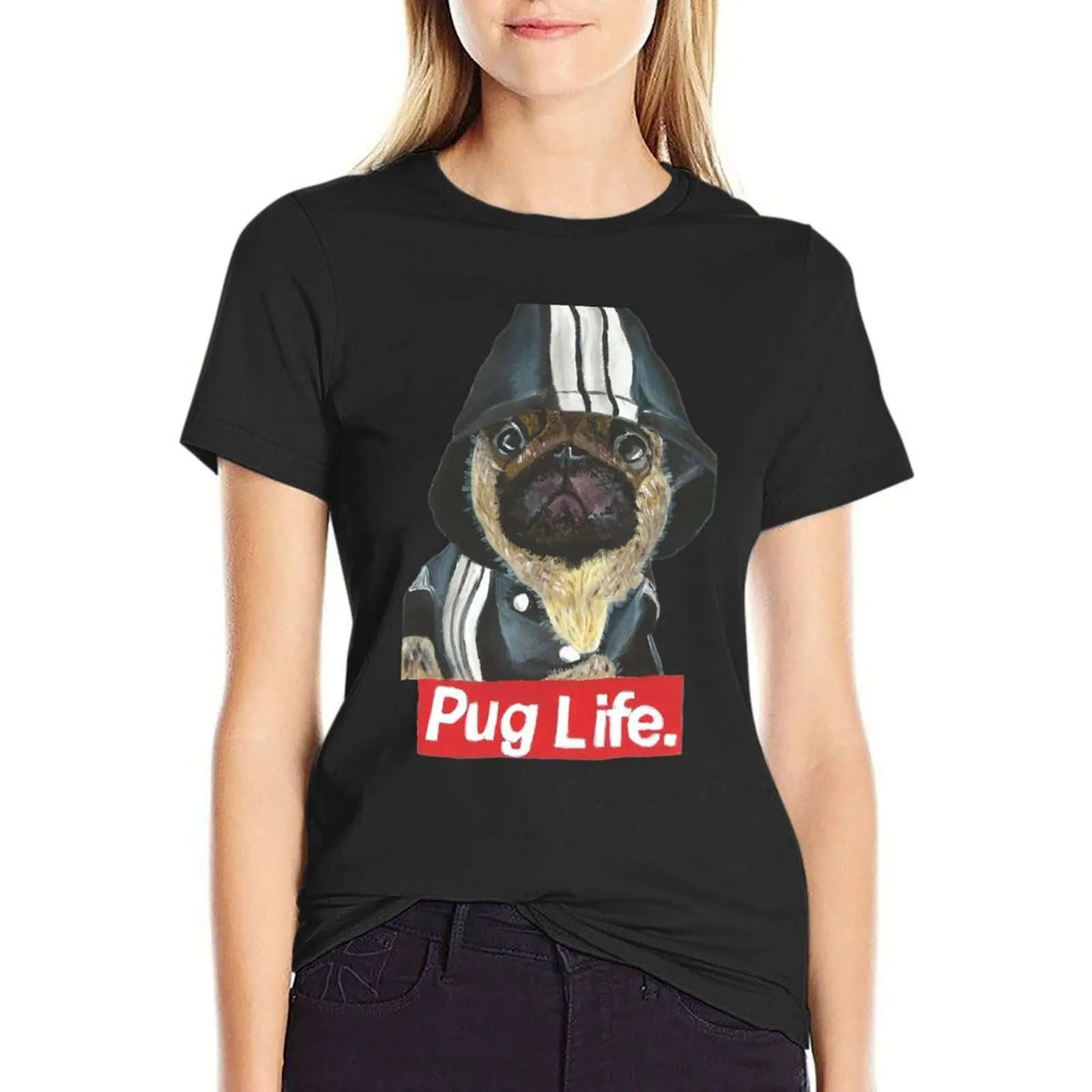 Pug Life - KP/Art T-Shirt plus size tops summer tops Female clothing lady clothes t-shirt dress for Women plus size