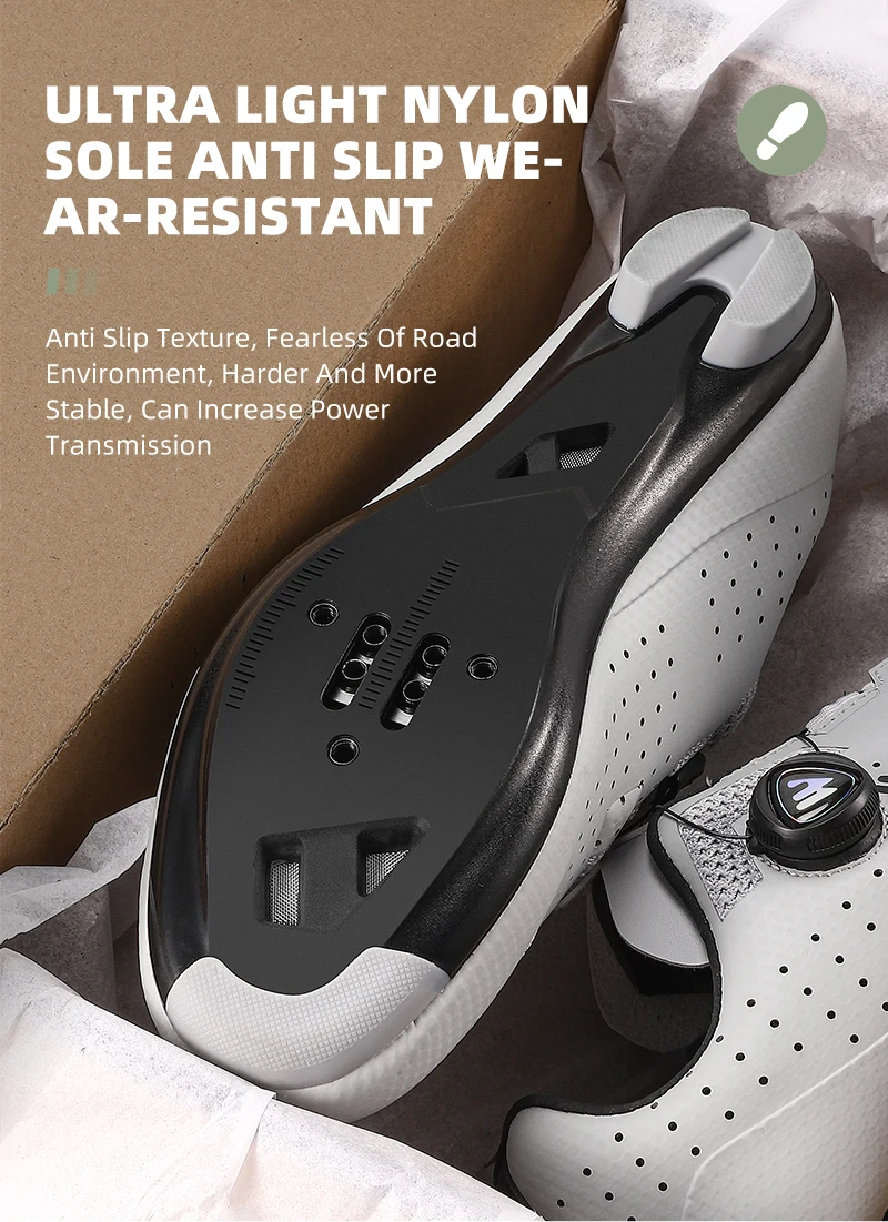 WEST BIKING Fahrradschuhe Herren, selbstsichernde Rennrad- und MTB-Schuhe, Schnellspannknopf, atmungsaktive Nylonsohle, Renn- und Outdoor-Sneaker – Detail 4