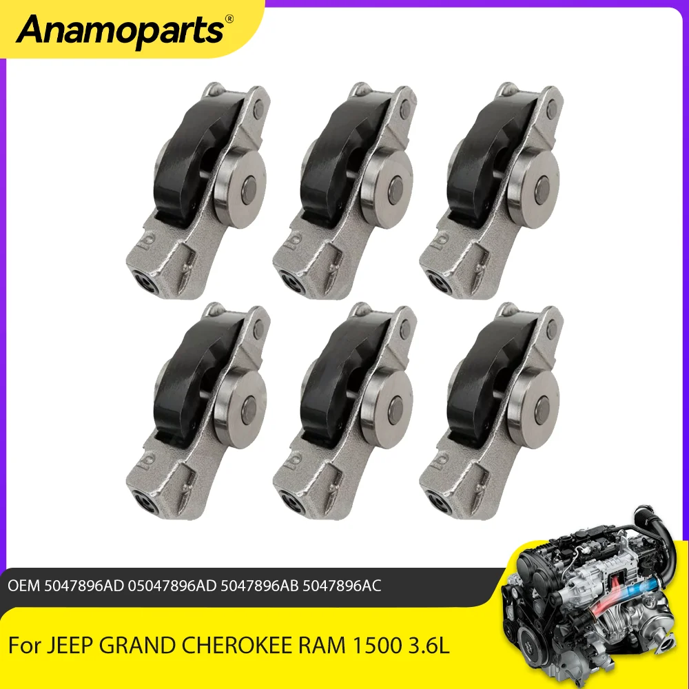 6Pcs Camshaft Rocke…