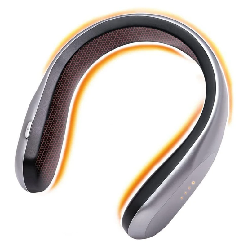 دافئ عناق الرقبة سخان لتعليق ، التدفئة خفيفة الوزن ، الرمادي والأسود ، 6 ساعات وقت التشغيل ، 4 مستويات الحرارة قابل للتعديل