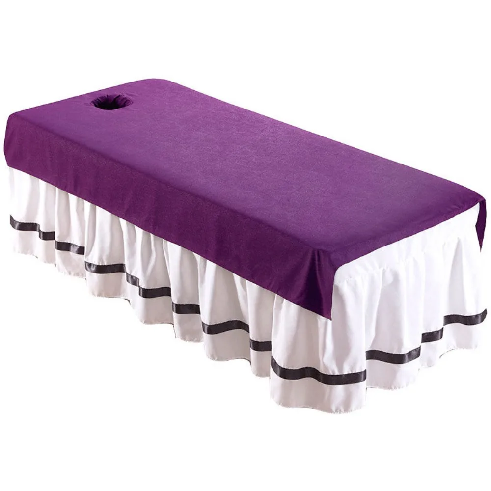 Beauty Tool Comfortable Beauty Salon Bed Sheet with Holes Washable Massage Bed Bedspread Thickened Soft SPA Bedspread Clubhouse