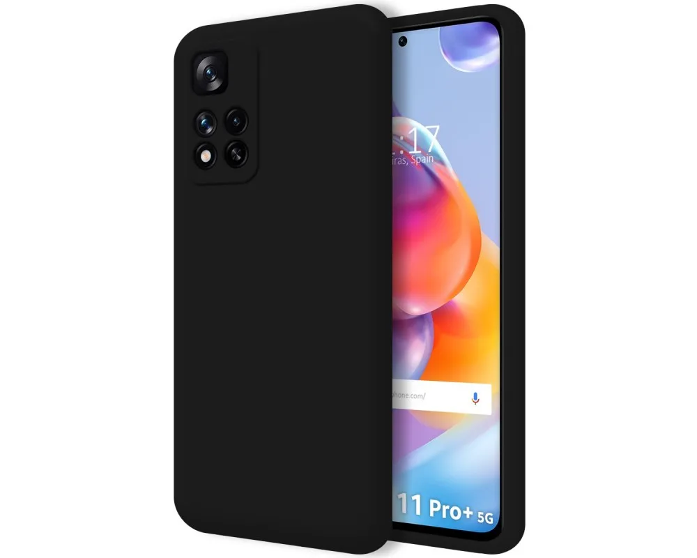 Ultra Soft liquid silicone case for Xiaomi Redmi Note 11 Pro + Plus 5G black color