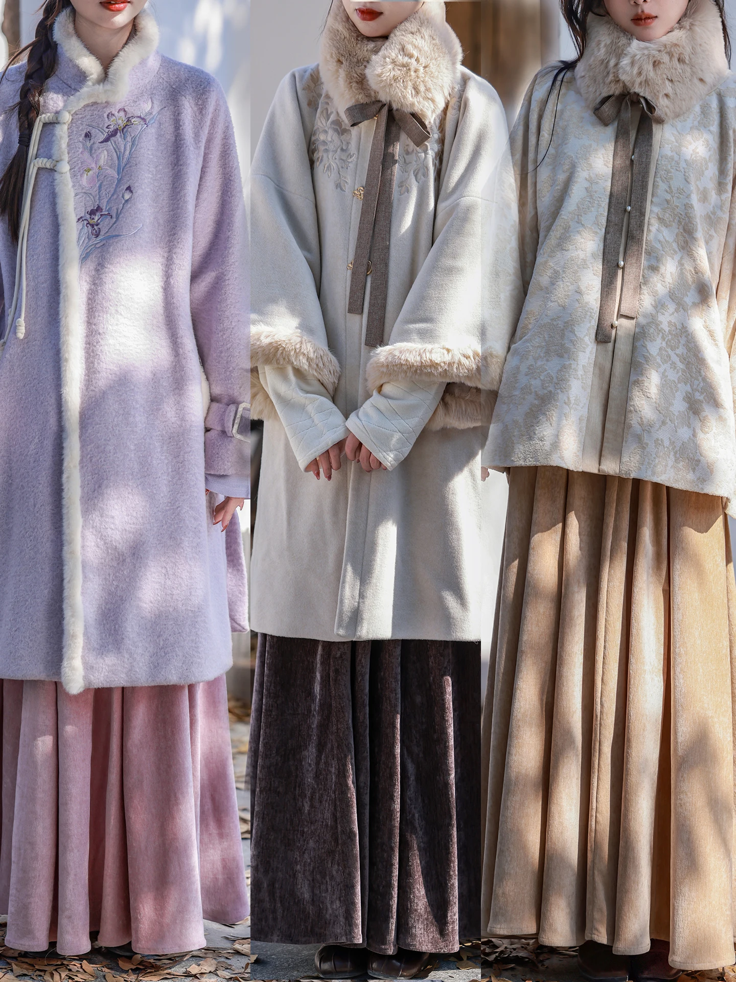 

Универсальная эластичная юбка-ханьфу Initial Dr Early Winter Four Color с улучшенным дизайном и восемью разрезами, универсальный дизайн