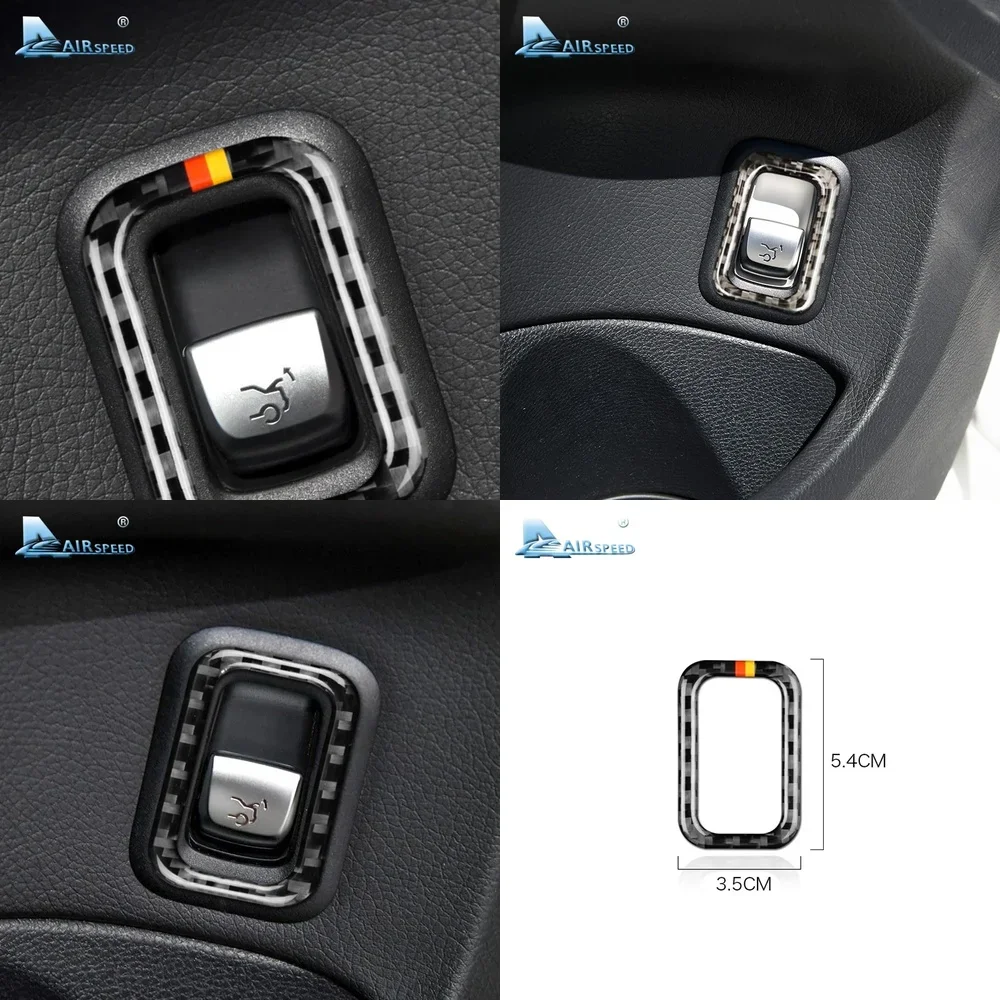

Real Soft Carbon Fiber Sticker for Mercedes Benz W205 C180 C200 C300 GLC X253 Interior Trim Rear Trunk Switch Frame Accessories