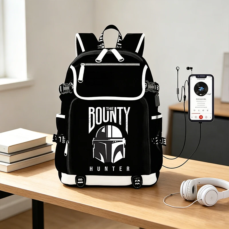 Mochila Stared Wars, mochila escolar segura y protectora, bolsa para ordenador portátil de gran capacidad, bolsas impermeables multifunción con carga USB, regalos