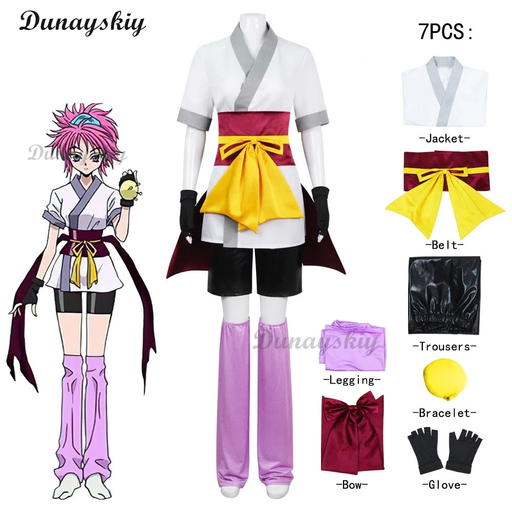 Anime Hunter×Hunter Machi Cosplay Costume Phantom Troupe Japanese Kimono Uniform Wig Sexy Woman Halloween Carnival Role Play Set