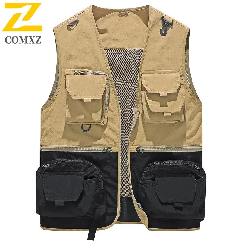 Men's Casual Vest Outdoor Multi Pocket Photography Fishing Lightweight Vests Utility Classics Spring And Autumn Baggy Waistcoat