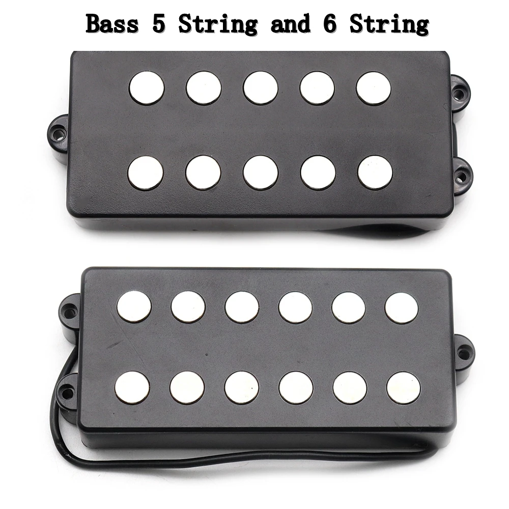 1 Pcs 5 String or 6 String Open Type Bass Guitar Pickups Humbucker Pickups with 4 Corewire Black