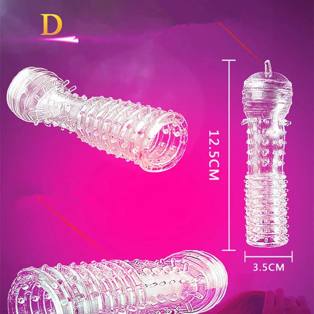 Spike Extender Condoms Reusable Penis Sleeve Sex Toys for Men Delay Ejaculation G Spot Stimulation Safer Contraception Cock Ring