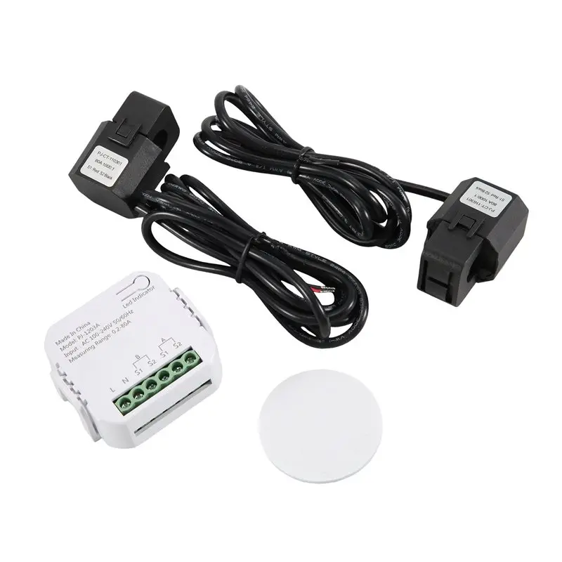 A02M-Tuya Smart Zigbee Energy Meter 2 Way Bidirectional With Current Sensor Clamp App Monitor Power 100-240VAC,2 Channels 2CT Du