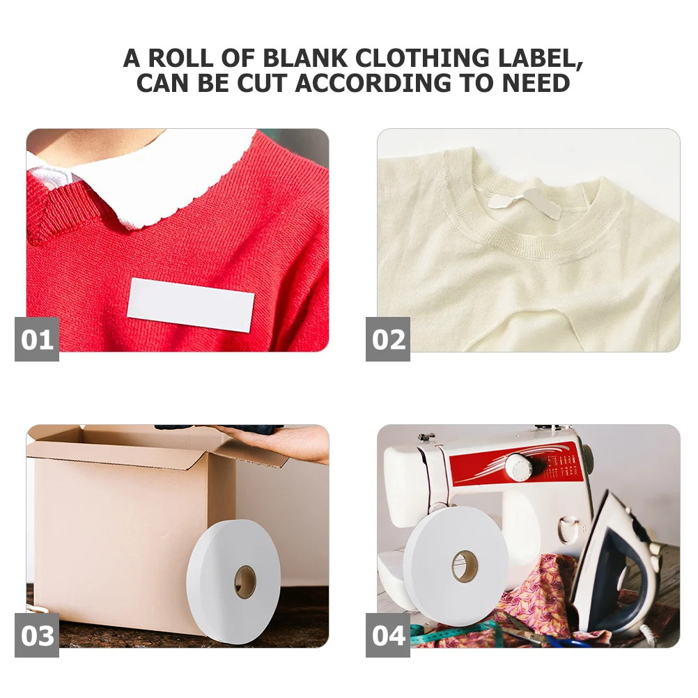 1 لفة تسميات النسيج الفارغة غسل العناية العلامات للملابس الملابس الرقبة التسمية Diy بها بنفسك زيت مقاوم للماء غير المنسوج #2