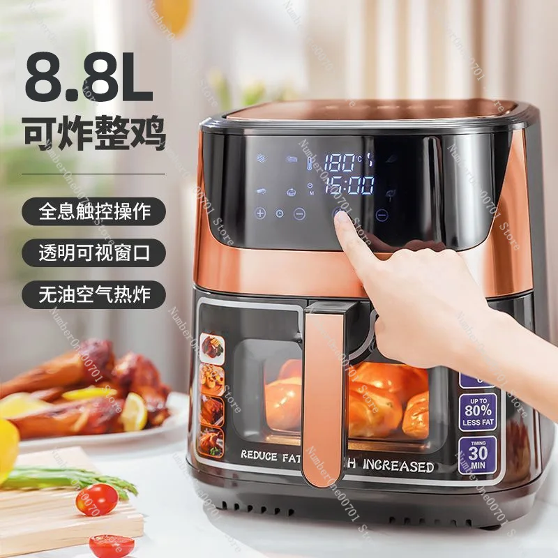 

Large Capacity Air Fryer with Visible Window, Stainless Steel Electric Fryer, Automatic Multi-function Oven for Healthy Cooking