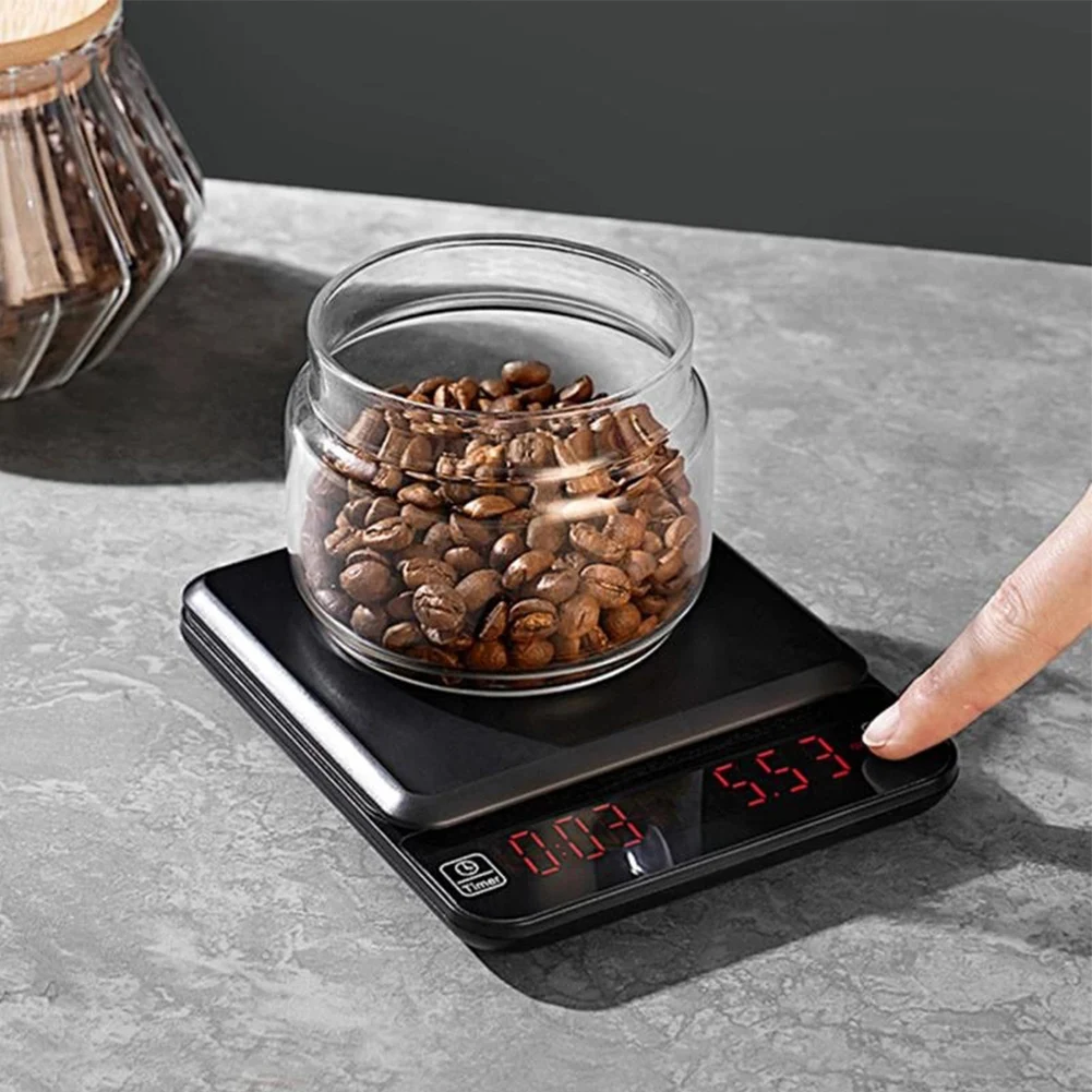 3kg/0.1g Italian Electronic LED Digital Coffee Scale For Espresso Pour Over Hand Drip Brew Coffee Automatic Timing Barista Tools