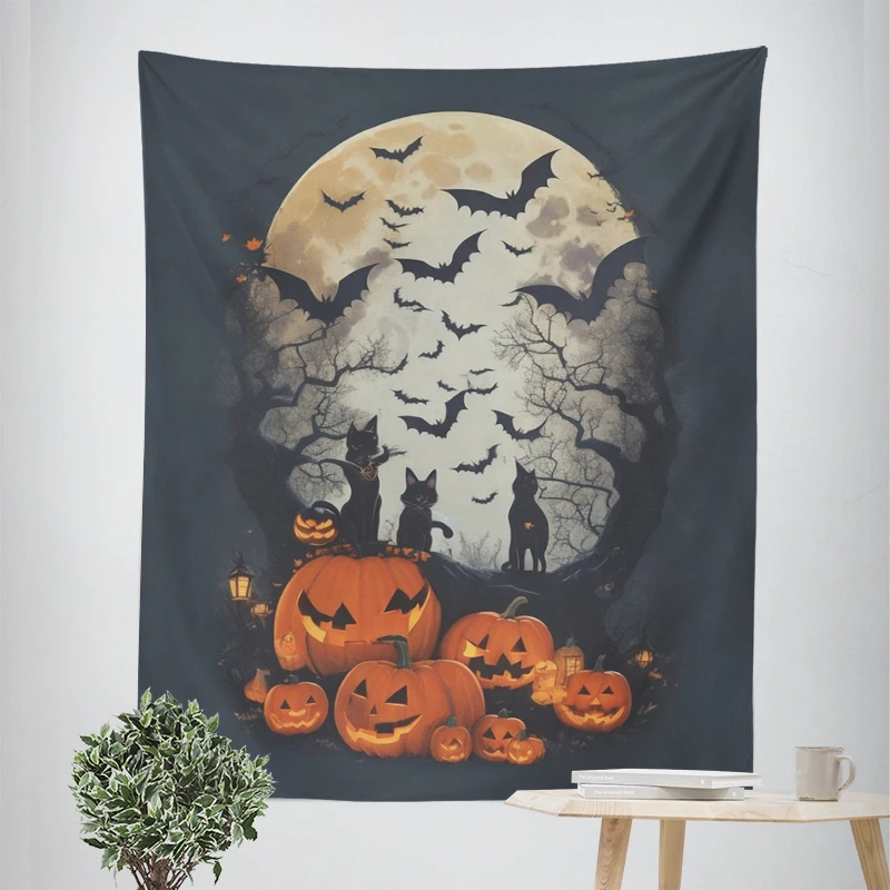 Home decorations modern room decor items wall tapestry aesthetic bedroom wall art large fabric tapestrys Halloween Autumn funny