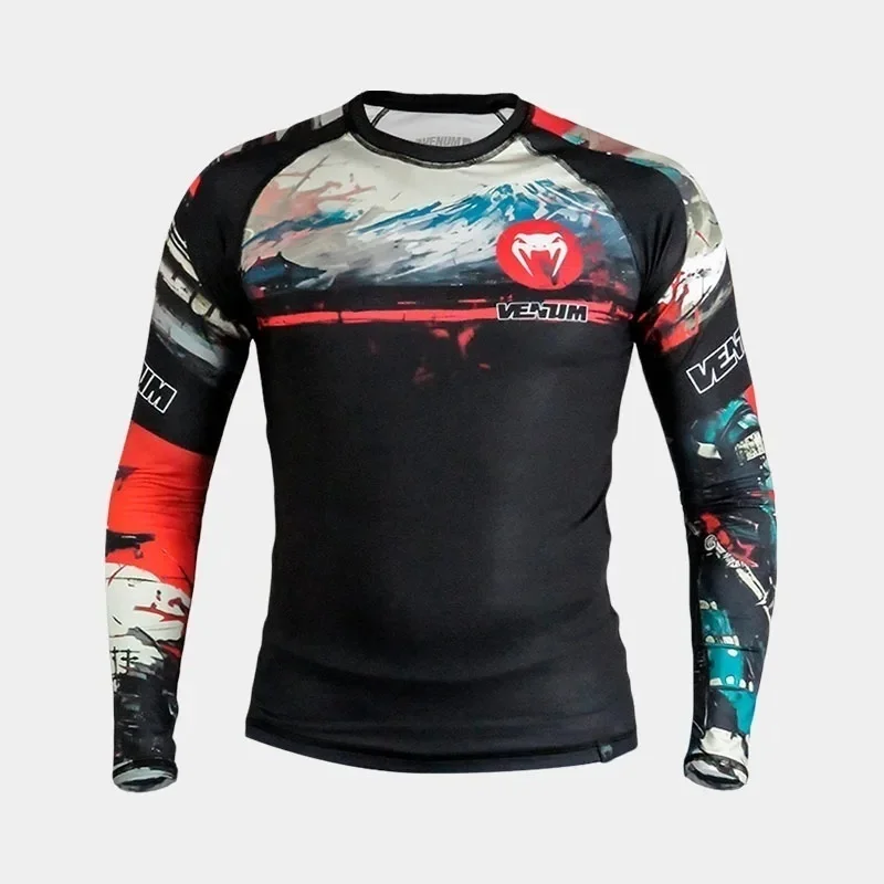 Long Sleeve Compression Shirt for Fitness Training Boxing MMA Workout Breathable Quick-Dry Athletic Top view 4