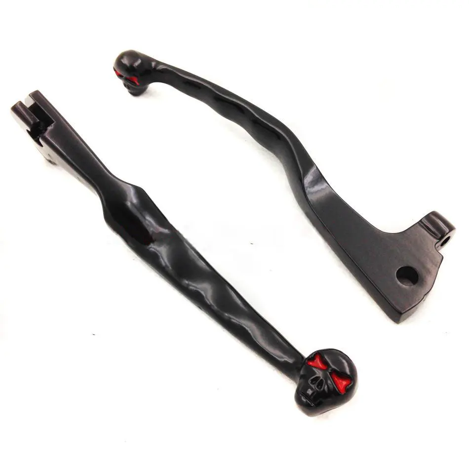 

Skull Brake Clutch Handle Levers For Yamaha Virago XV 250 535 700 750 1000 1100 V-Star Motorcycle Billet Black / Chrome