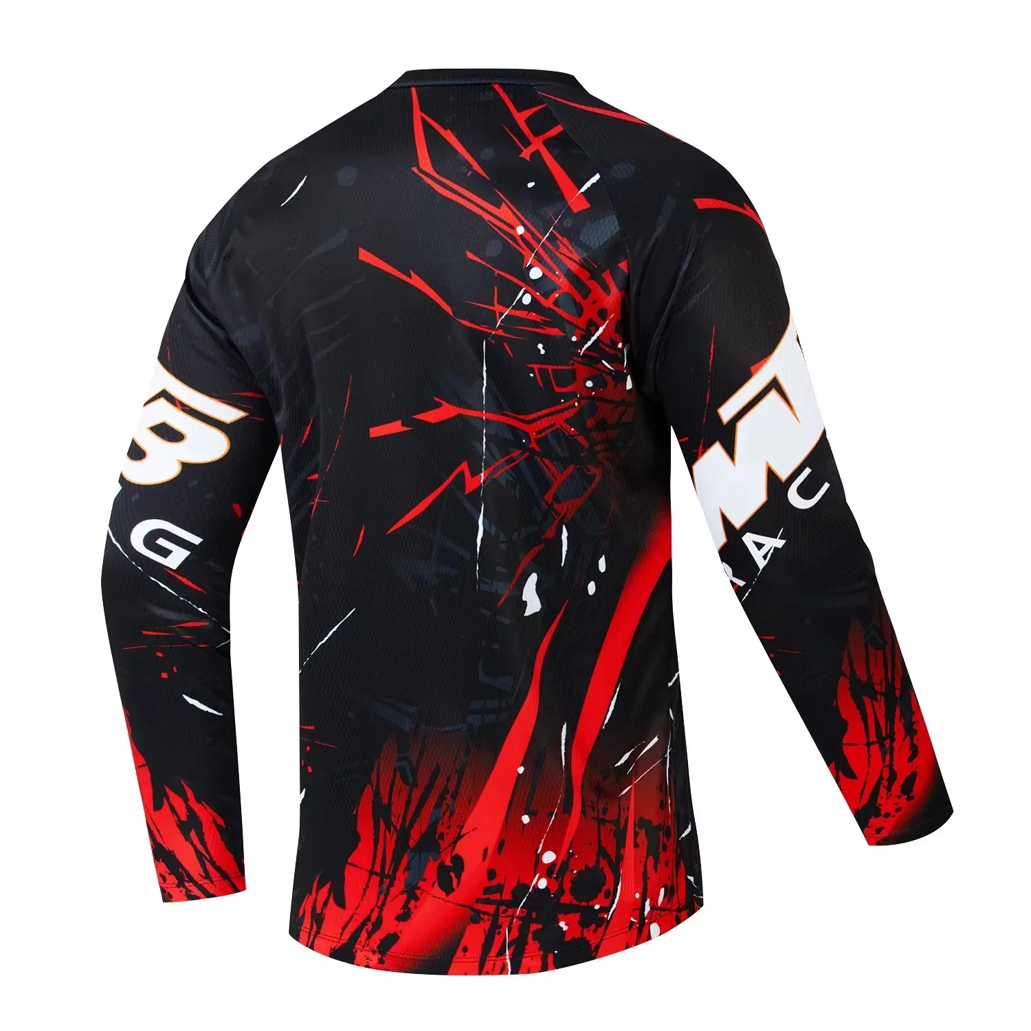 Neu eingetroffen: Unisex-T-Shirt mit Splash-Motiv, V-Ausschnitt, langen Ärmeln, aus Jersey, für Motocross, geeignet für Offroad-, Dirtbike- und Downhill-Fahrten. – Detail 11