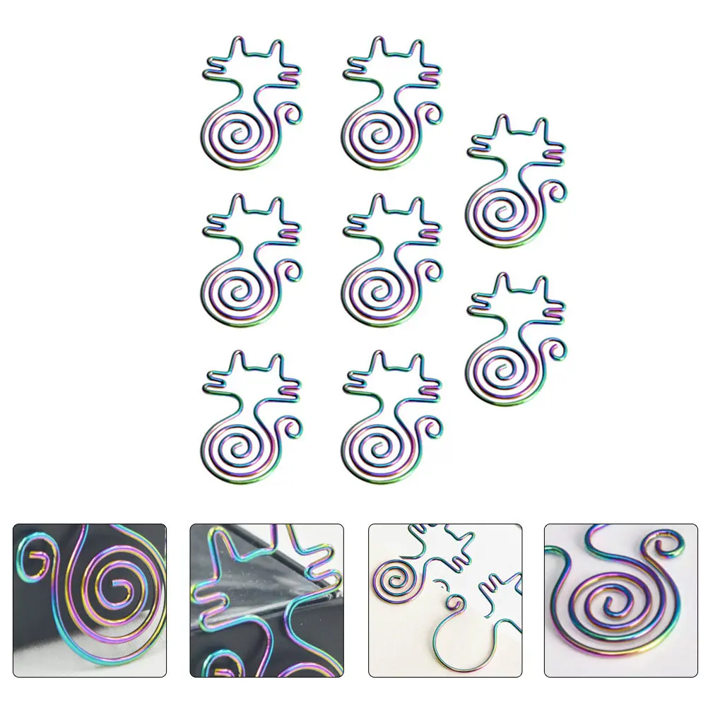 

Набор из 8 металлических зажимов в форме кошки для офиса, школы, карточек, фотографий, креативные зажимы-закладки с животным дизайном