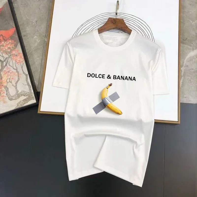 Dolce & Banana Cute  Printing Summer T-shirt For Men's For Women's Short Sleeved Tops Fashion Casual Graphic Oversized ClothIng