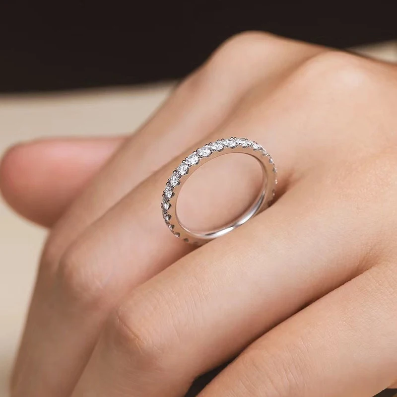 خاتم نسائي على شكل ثعبان مويسانيتي كامل الماس عظم الثعبان مفتوح الزفاف للزوجين 925 حفلة من الفضة الاسترليني #4