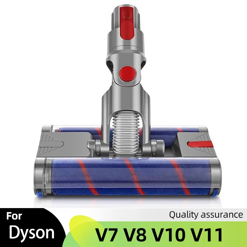 Motorized Double Floor Brush Head Tool For Dyson V8 V7 V10 V11 V15 Vacuum Cleaner Soft Velvet Sweeper Roller Brush Replacement