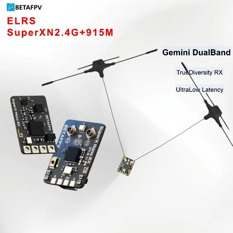 

Приемник BETAFPV SuperX ELRS Gemini Xross двухдиапазонный 2.4G+915M с технологией True Diversity и TCXO для FPV-дронов дальнего радиуса действия и гоночных квадрокоптеров