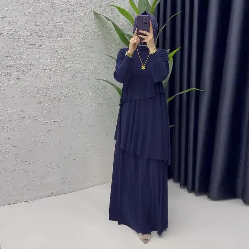 

Women Dress Muslim Vestidos Abaya Eid Ruffles Dresses Dubai Caftan Arabic Long Robe Morocco Jalabiya Ramadan Modest Abayas 2026