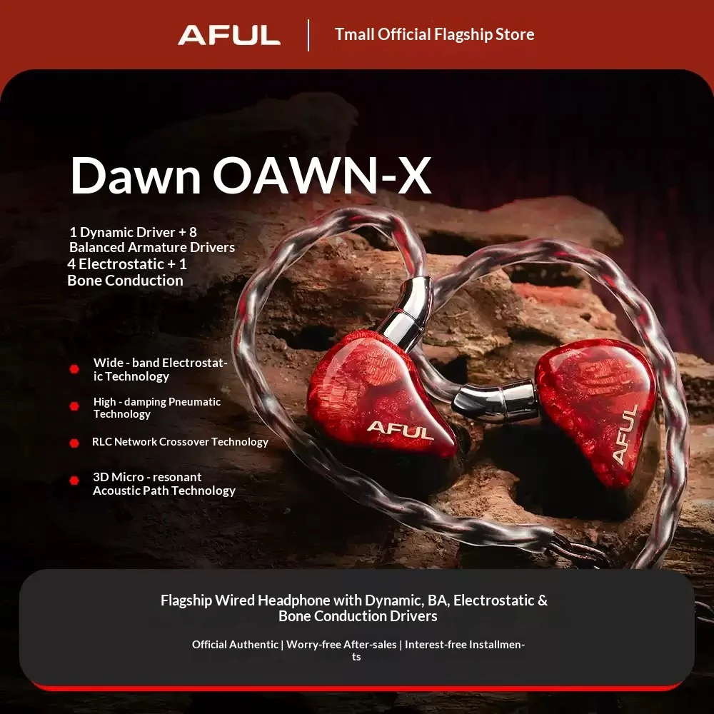 AFUL DAWN-X Hybrid Driver Wired HiFi IEM In Ear Earphones with Bone Conduction For Gifts