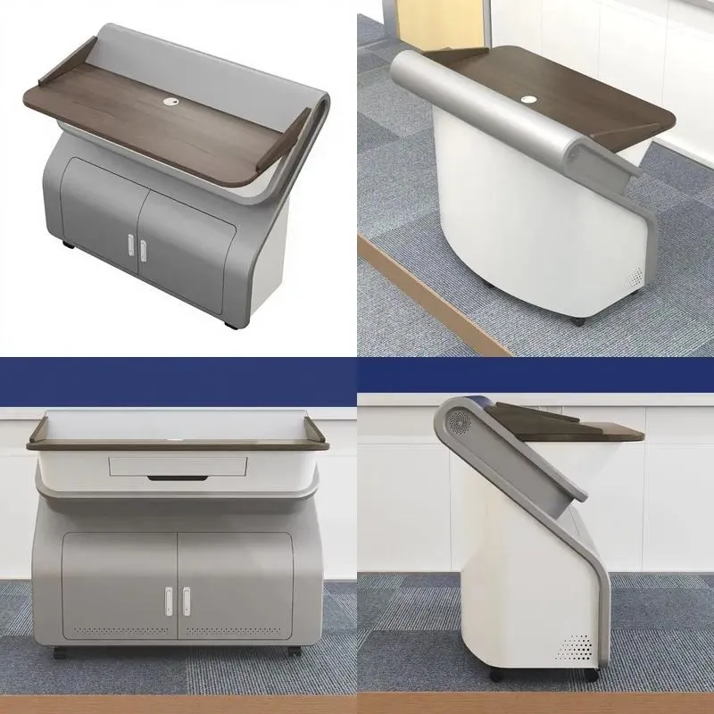 Intelligent metal business school teacher podium, lecture hall host podium, lecture desk, information desk, conference table