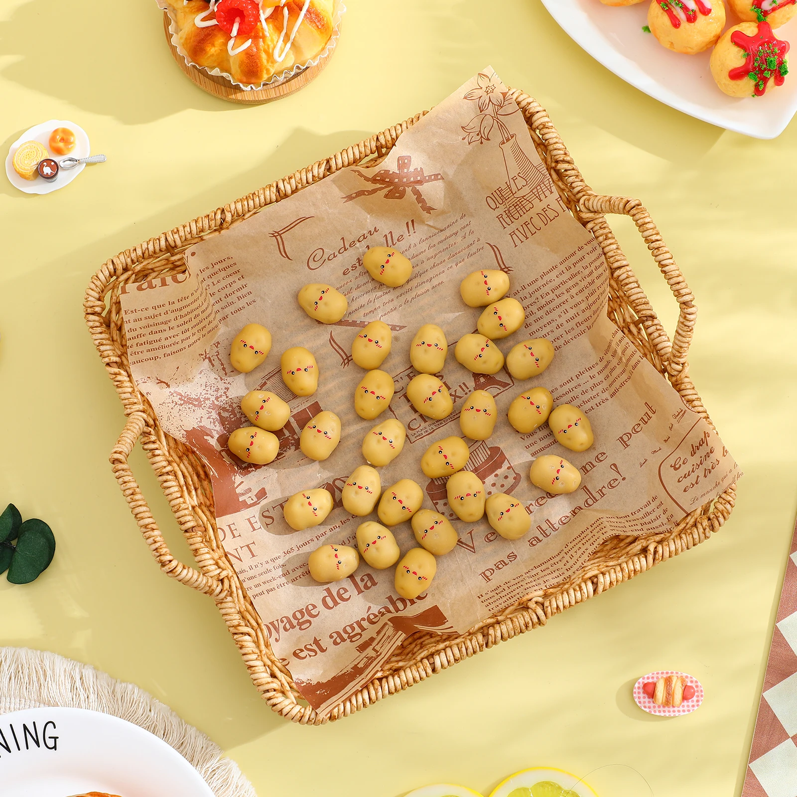 

30Pcs Mini Resin Potatoes Artificial Lifelike Vegetables for Creative Display Farm Restaurant Mall Decor Fake Food Ornaments