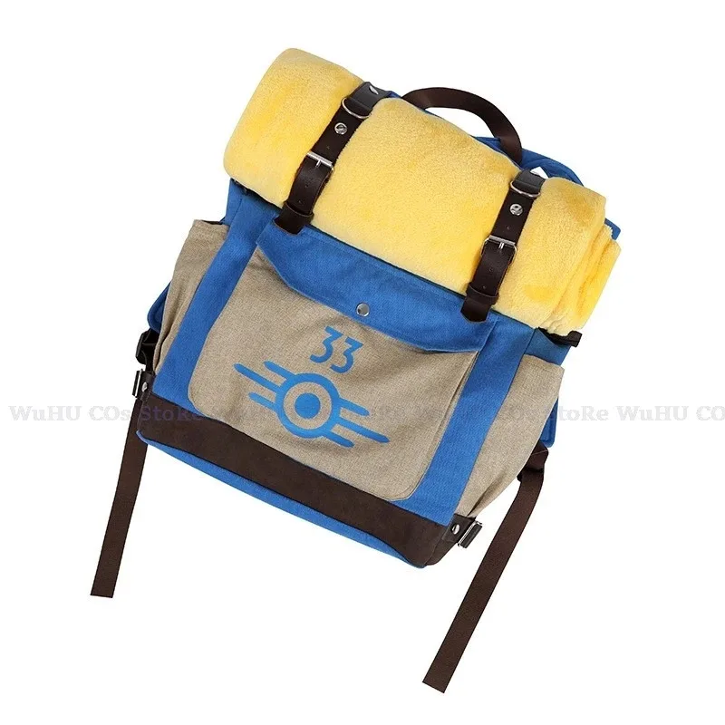 2025 yiyi Fall Cos Out disfraz de Cosplay Vault 33 mujer hombre superviviente Lucy mochila bolsa con manta mujeres hombres parte de Halloween