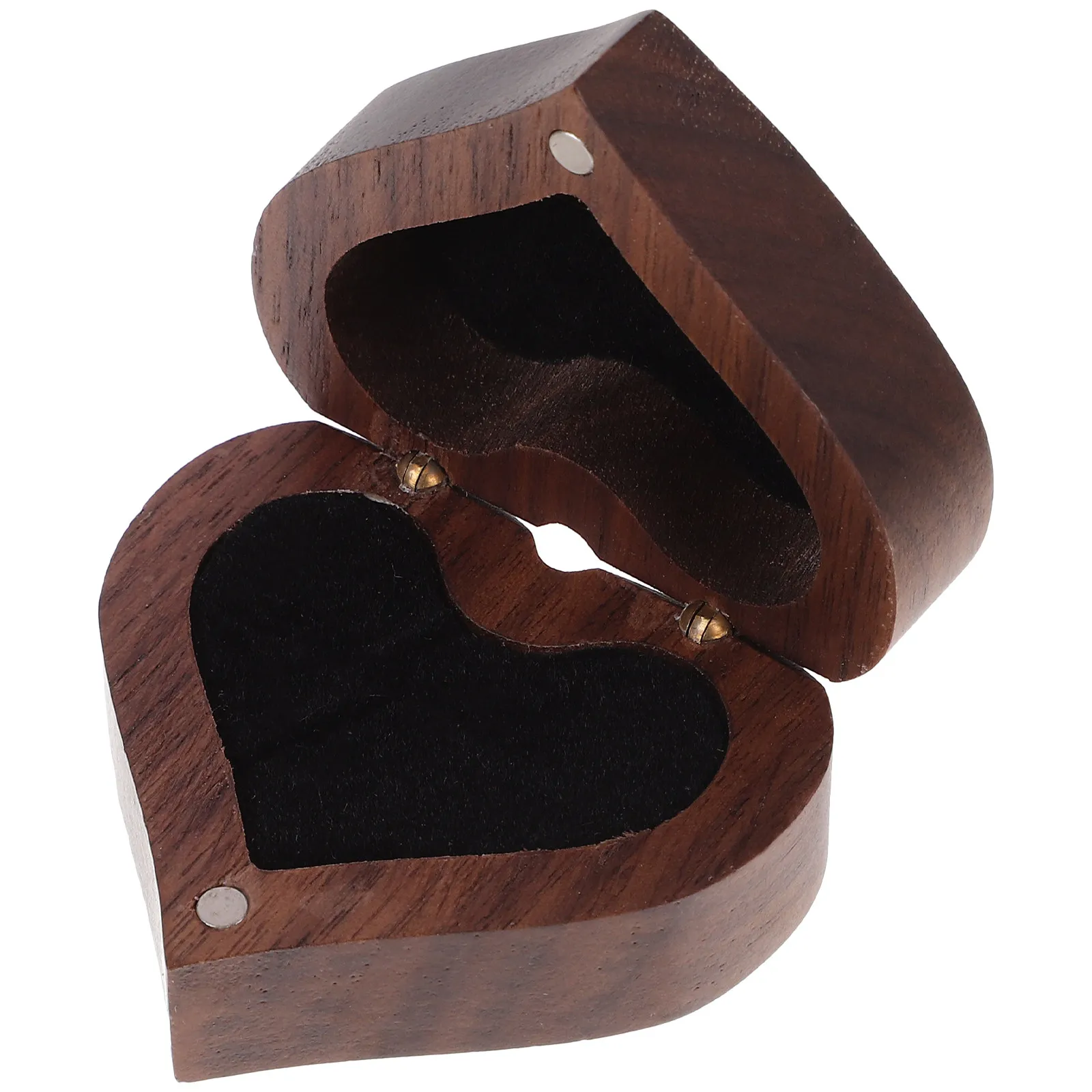 

Heart Shaped Ring Box Wooden Lightweight Portable Jewelry Box for Wedding Ceremony Engagement Gift Display Holder