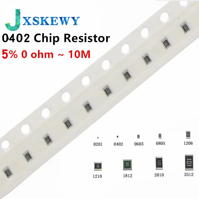 100Pcs 0402 5% SMD resistor 0R ~ 10M 1/16W 0 1 10 100 150 220 330 ohm 1K 2.2K 10K 100K 0R 1R 10R 100R 150R 220R 330R 1M 4.7K