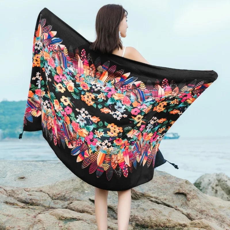 20 stili 90x180cm cotone lino Summer Beach Dress Bikini Cover-Up Sarong Wrap sciarpa donna costume da bagno brasiliano copricostume da bagno