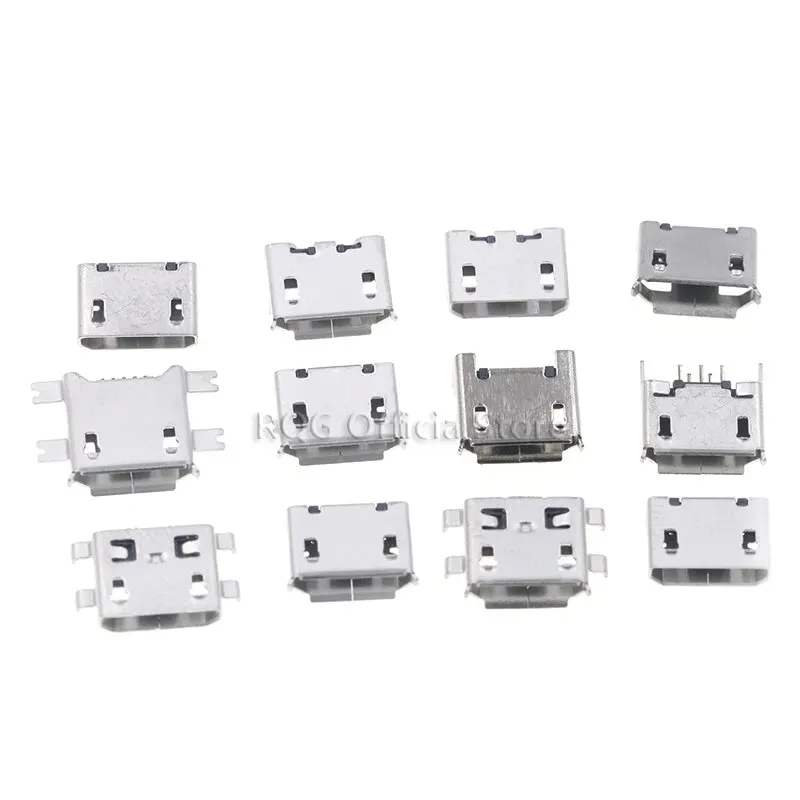 60pcs/lot 5 Pin SMT Socket Connector Micro USB Type B Female Placement 12 Models SMD DIP Socket Connector