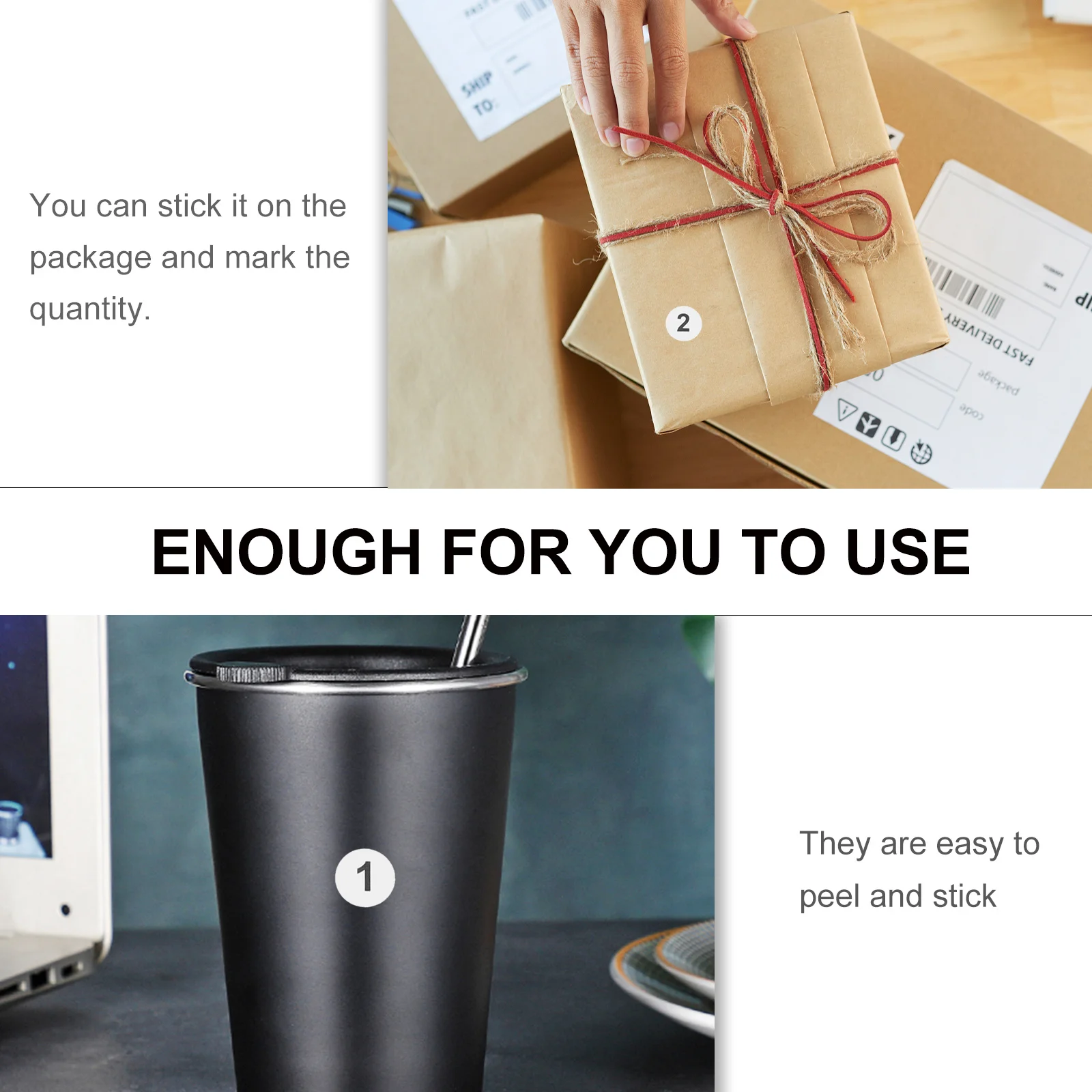 

100pcs Round Number Stickers Self-Adhesive Waterproof Pvc Labels For Home Room Storage Outdoor Use Serial Number Paster