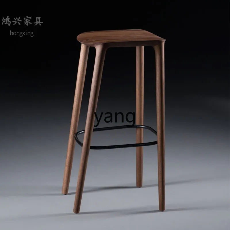 CX High Foot Makeup Stool Mortise Furniture Household Solid Wood Bar Stool