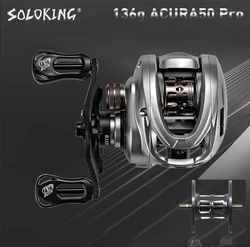 SOLOKING Acura Baitcasting Angelrollen 136 g Ultraleichte BFS Baitcastingrolle 7,1/8,1 ÃbersetzungsverhÃĪltnis 10+1BB 4 kg Power Baitcaster