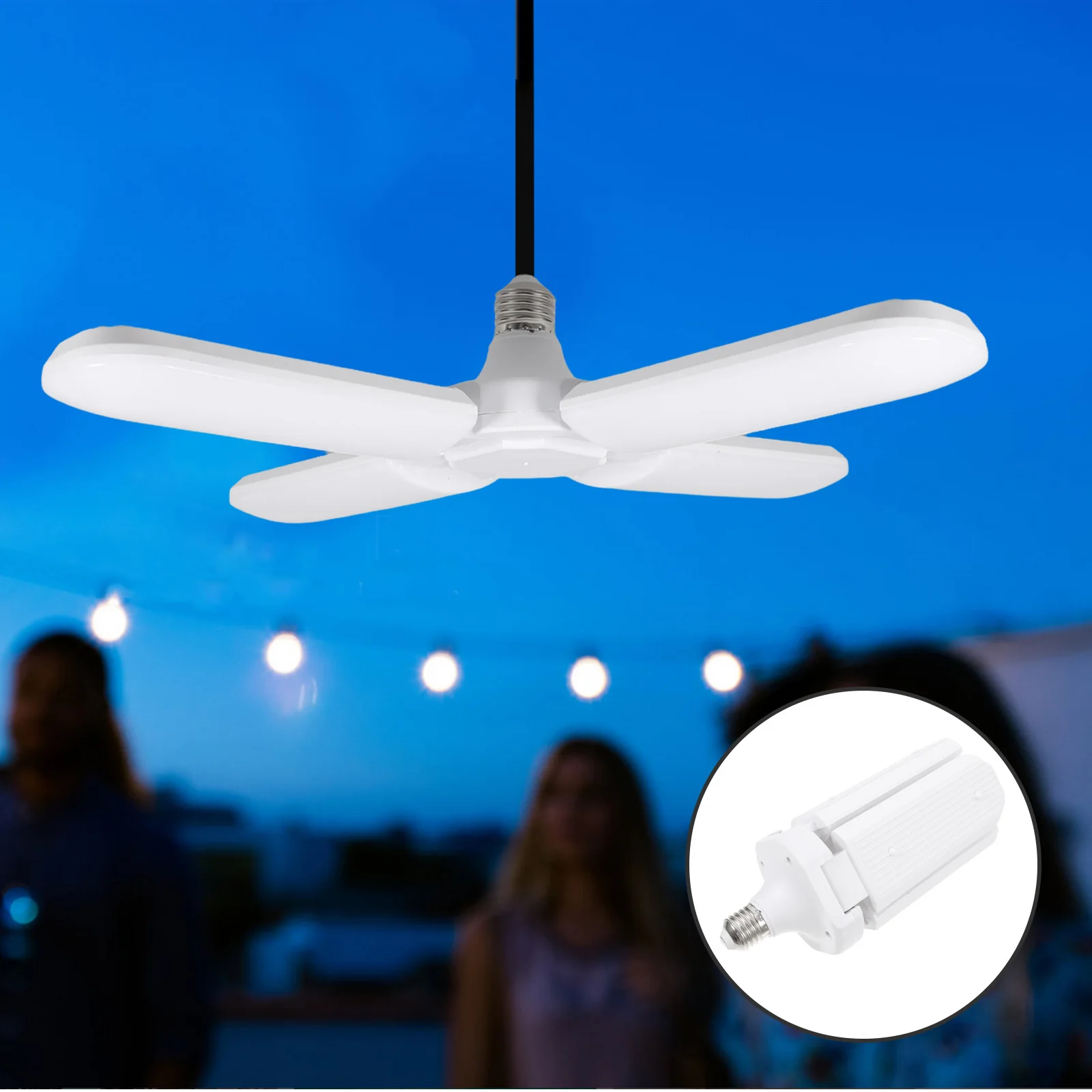 

High Brightness Foldable E27 LED Garage Light Robust Yellow-Resistant Lampshade for Basement Workshop Lighting Outdoor Folding