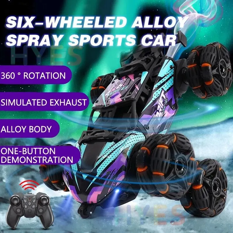 Six Wheels Rc Stunt Car Toys Spray Twisting 1:20 6WD Flips High Speed Drift Remote Control Car Trendy Toy Gifts For Kids Adults