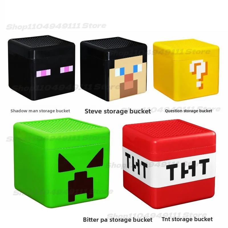 Minecrafted اللبنات المغناطيسية تخزين دلو سطح المكتب لعبة كتلة مكعبات تخزين الحاويات التعليمية الحسية لعبة مجسمة #3