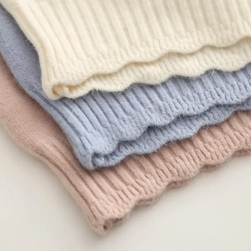 Suéter holgado de punto para mujer, suéteres cálidos, Tops blancos de manga larga, gruesos, elegantes, coreanos, Otoño e Invierno