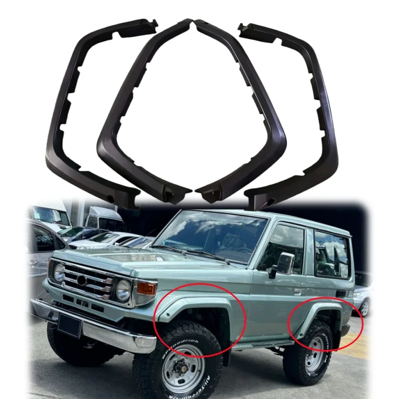 

YBJ Car Accessories 4PCS ABS Wheel Arches for Land Cruiser FJ70 71 72 76 78 1985--2021 for 3 Doors SUV LC75 Wheel FenDer Flare