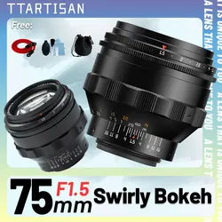 TTArtisan 75mm F1.5 Manual Focus Lens for M42 Mount Camera Adapter Sony E Nikon Z Nikon F Canon R Fuji FX EOS M M43 EF L GFX