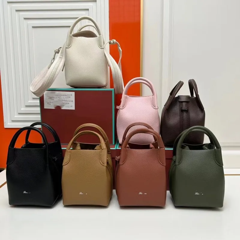 Urban Simple Sle Leather Bucket Bag Women's Crossbody Shoulder Bag Large Capaci Vegetable Basket Bag New 2023 China Made