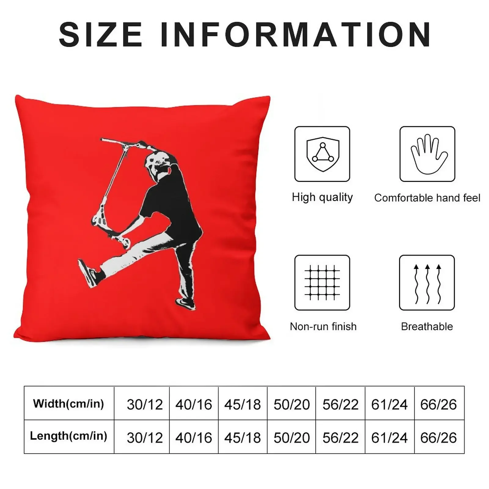 High Flying Scooter Boy - Stunt Scooter Throw Pillow Decorative Cushions Pillow Cases Cushion Cover Luxury Cushions pillow